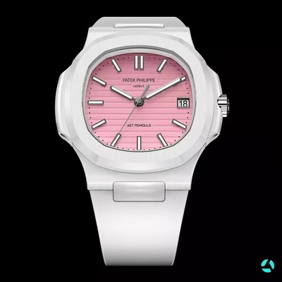 3K厂百达翡丽鹦鹉螺5711改白陶瓷324SC一体自动机械手表粉盘女士腕表40mm