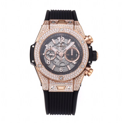 BBF厂宇舶BIG BANG Unico大爆炸系列HUB 1280自动飞返计时机械手表钛金属玫瑰金满钻男士腕表44mm